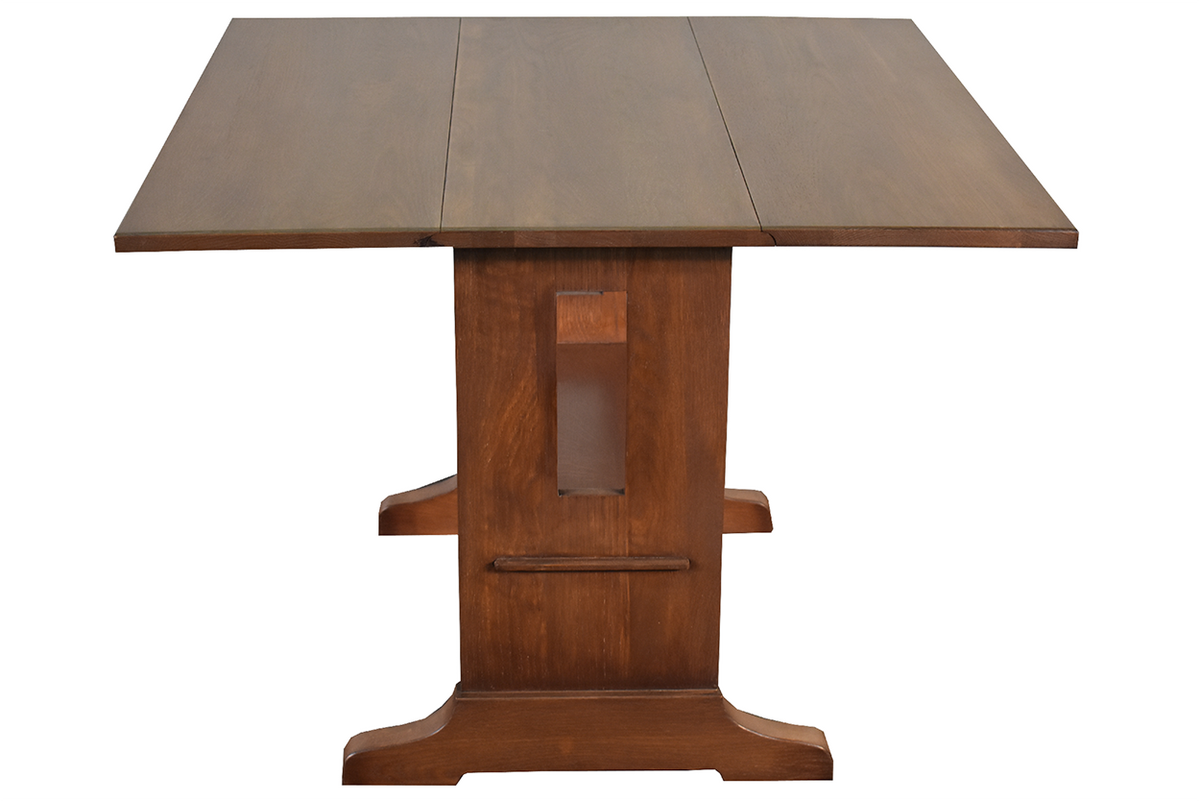 Mission Solid Oak Drop Leaf Dining Table - Walnut (W1)