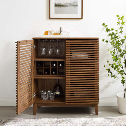 Render Bar Cabinet by Modway - Walnut