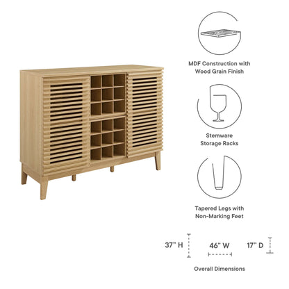 Render Bar Cabinet by Modway - Charcoal / Oak / Walnut