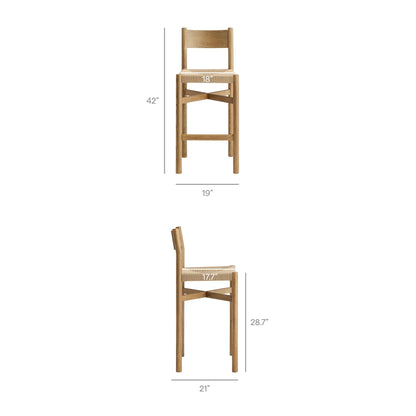 Alvia 3-Piece Round Oak Wood Bar Table With Bar Stools Set by Modway