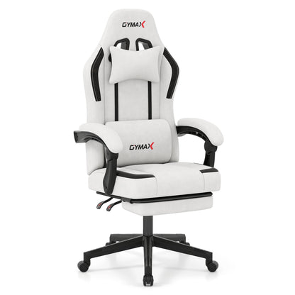 Premium Massage Gaming Chair with Retractable Footrest & Lumbar Support