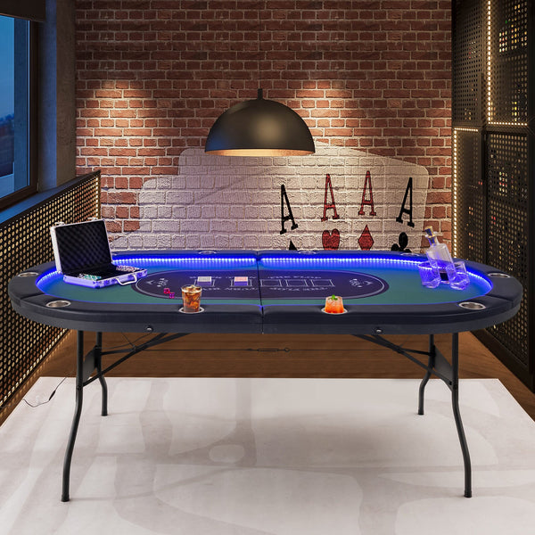 Professional 10-Player Foldable Poker Table