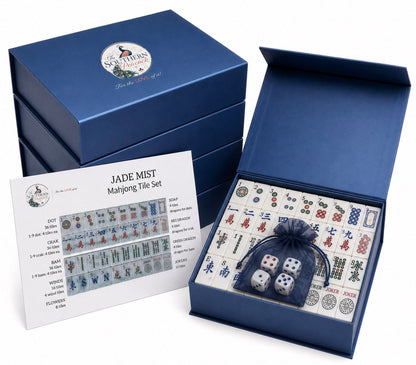 Sunset Lotus Mahjong Tile Set