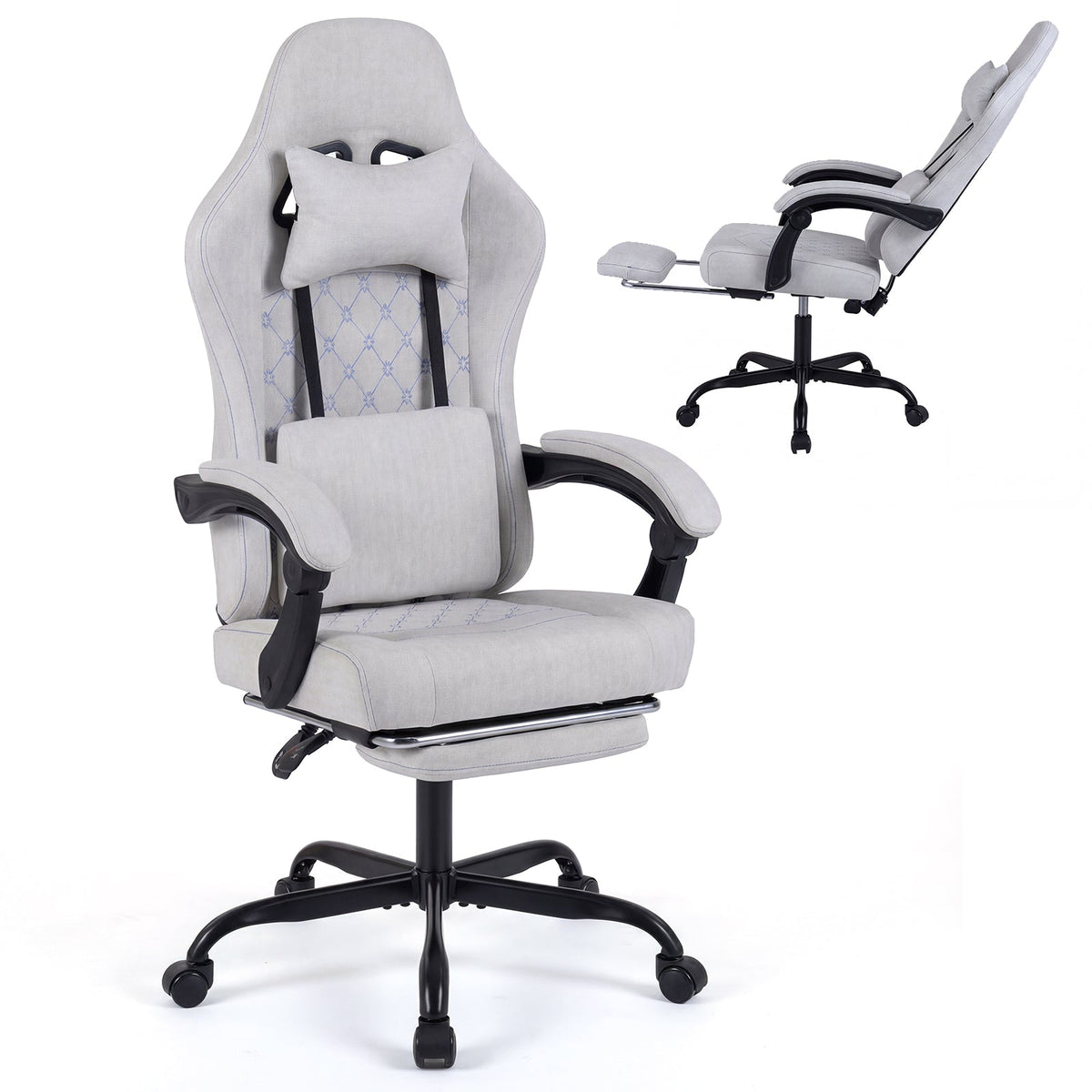 Gaming Chair Height Adjustable Computer Chair with Headrest Video Game Chair