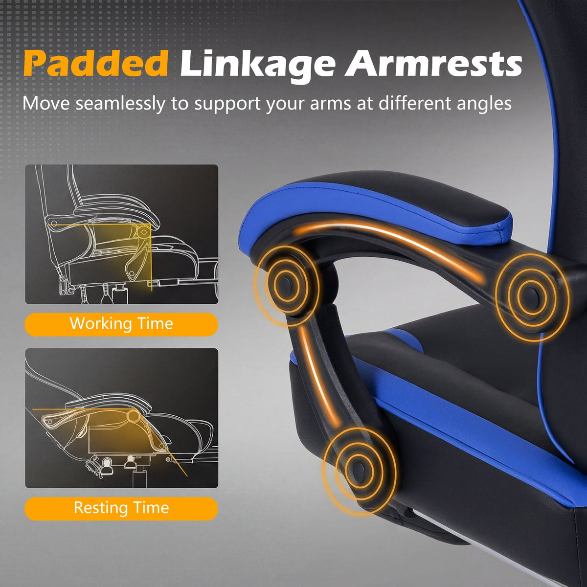 Ergonomic High-Back Gaming Chair - Height Adjustable