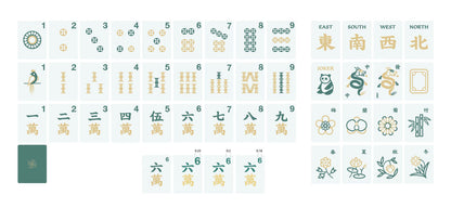 Tradewind Mahjong Tiles - Mint & Sea