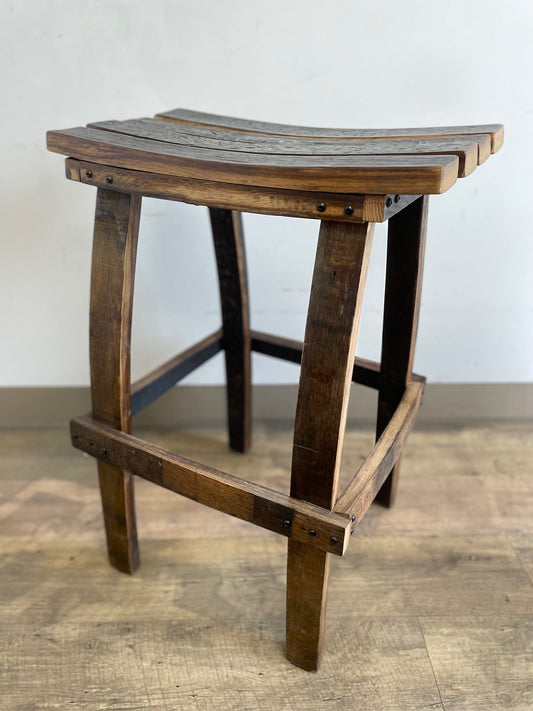 Handcrafted Authentic Whiskey Barrel Stave Bar Stool