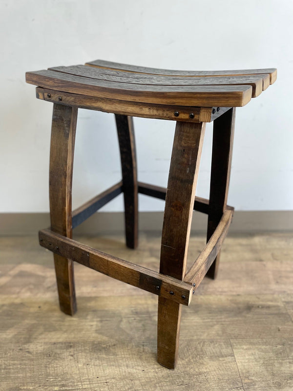 Handcrafted Authentic Whiskey Barrel Stave Bar Stool