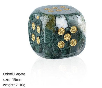 Natural Semi-Precious Gemstone Mahjong Dice – Set of 2