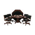3-In 1 Game & Dining Table Set with 4 Rocker-Swivel Chairs