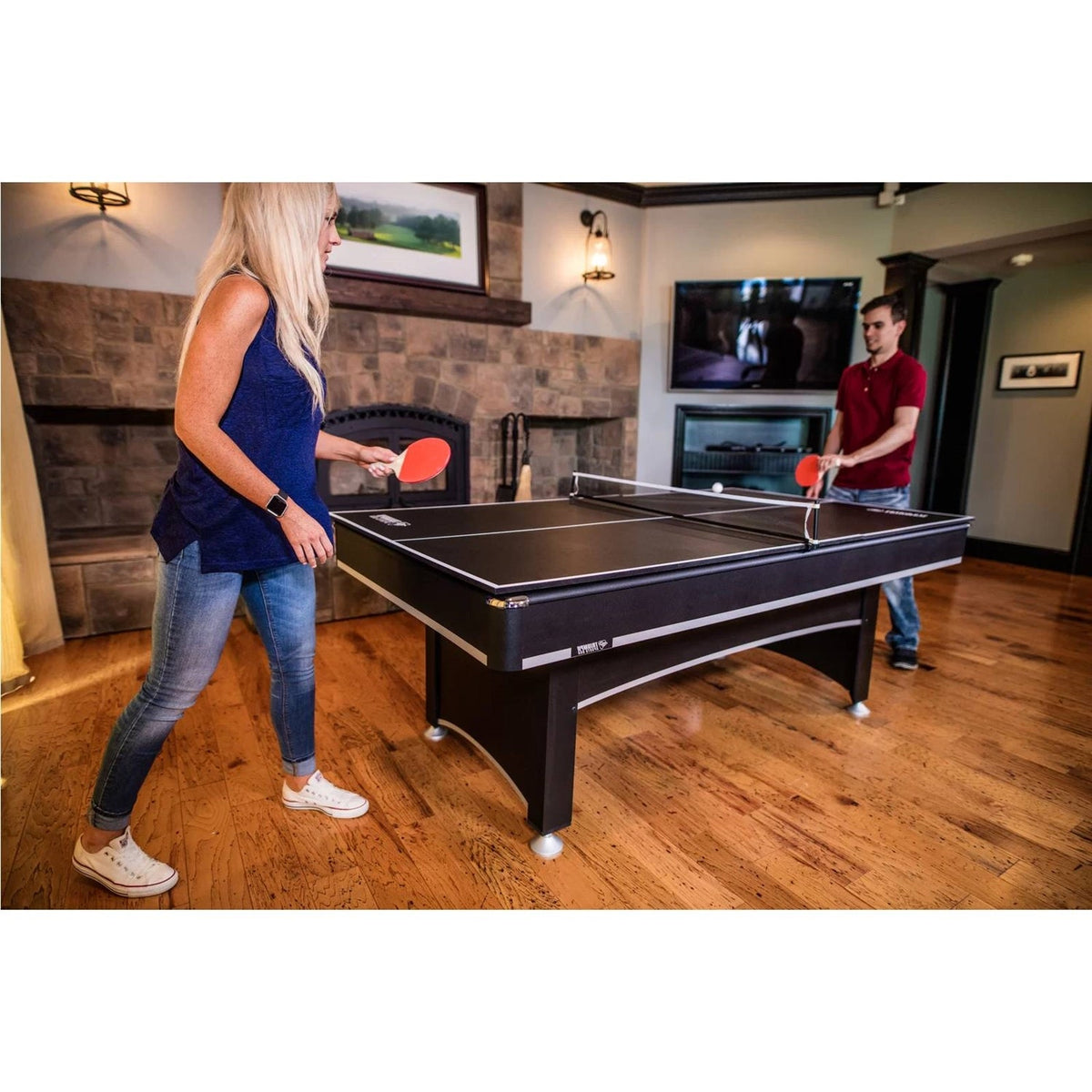 7-Foot 2-in-1 Conversion Pool and Table Tennis Set with Premium Accessories