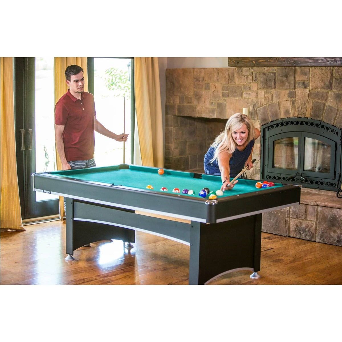 7-Foot 2-in-1 Conversion Pool and Table Tennis Set with Premium Accessories