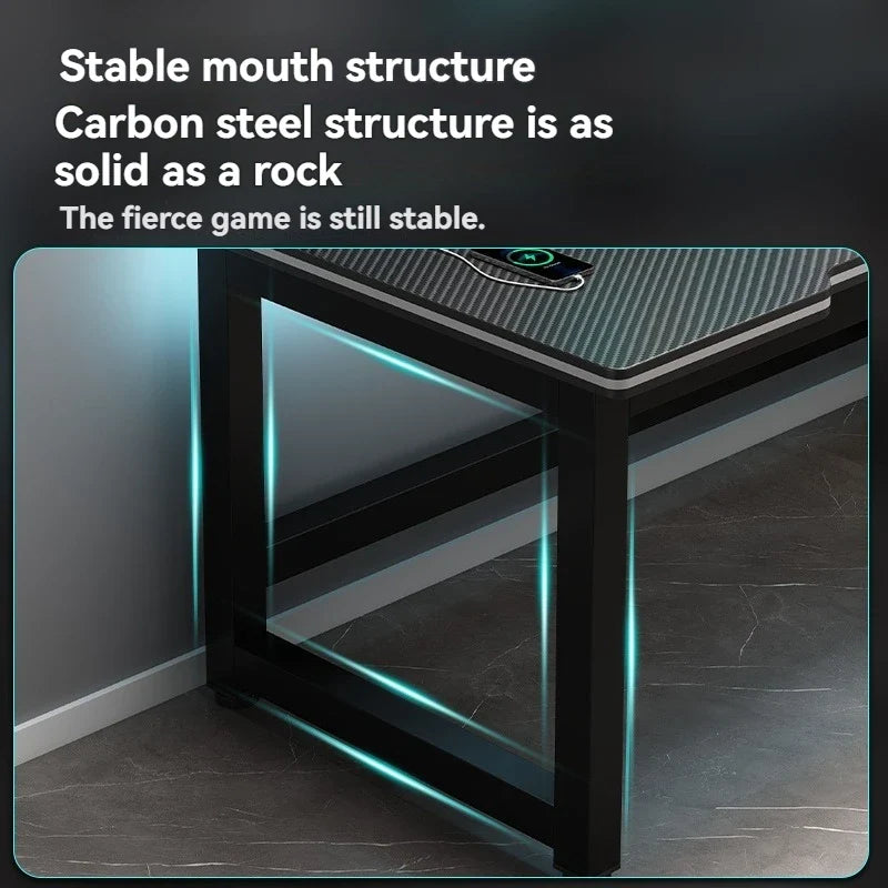 Computer desk, minimalist home gaming desk, small-sized carbon fiber patterned office desk, student study desk, bedroom desk