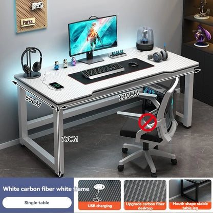 Computer desk, minimalist home gaming desk, small-sized carbon fiber patterned office desk, student study desk, bedroom desk