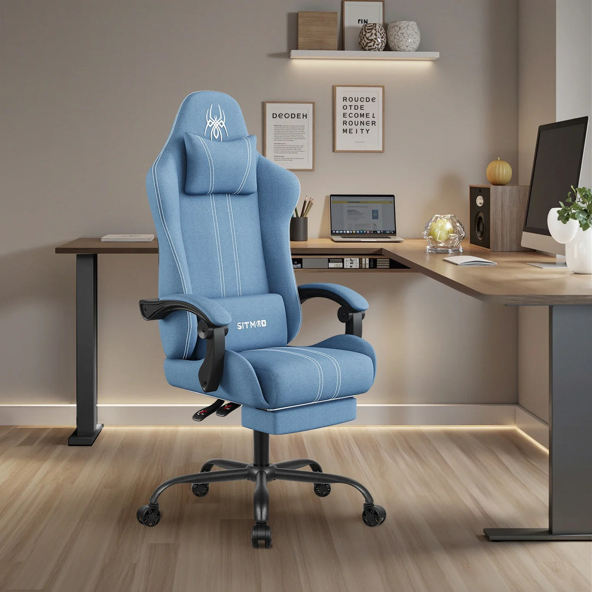 Computer Chairs Office Chairs Big And Tall Desk Chair With Footrest Back Support Ith Upholstered Swivel 300lbs High Capaci