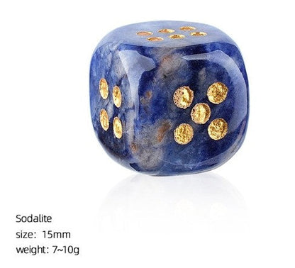 Natural Semi-Precious Gemstone Mahjong Dice – Set of 2