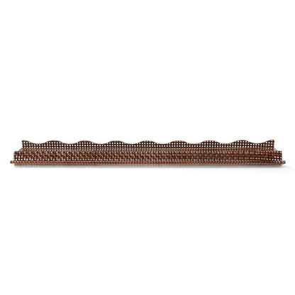 Shoreline Mahjong Rack & Wavy Pusher | 20 Inches | Set of 4 | Chocolate Woven Rattan