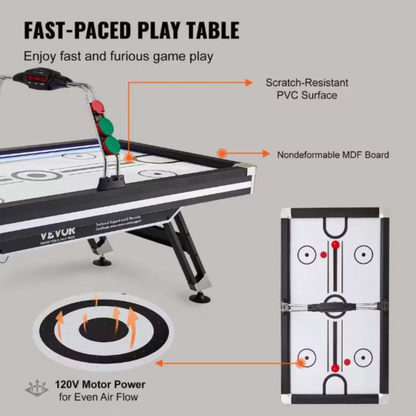 89" 4-Player Premium LED Air-Powered Hockey Table