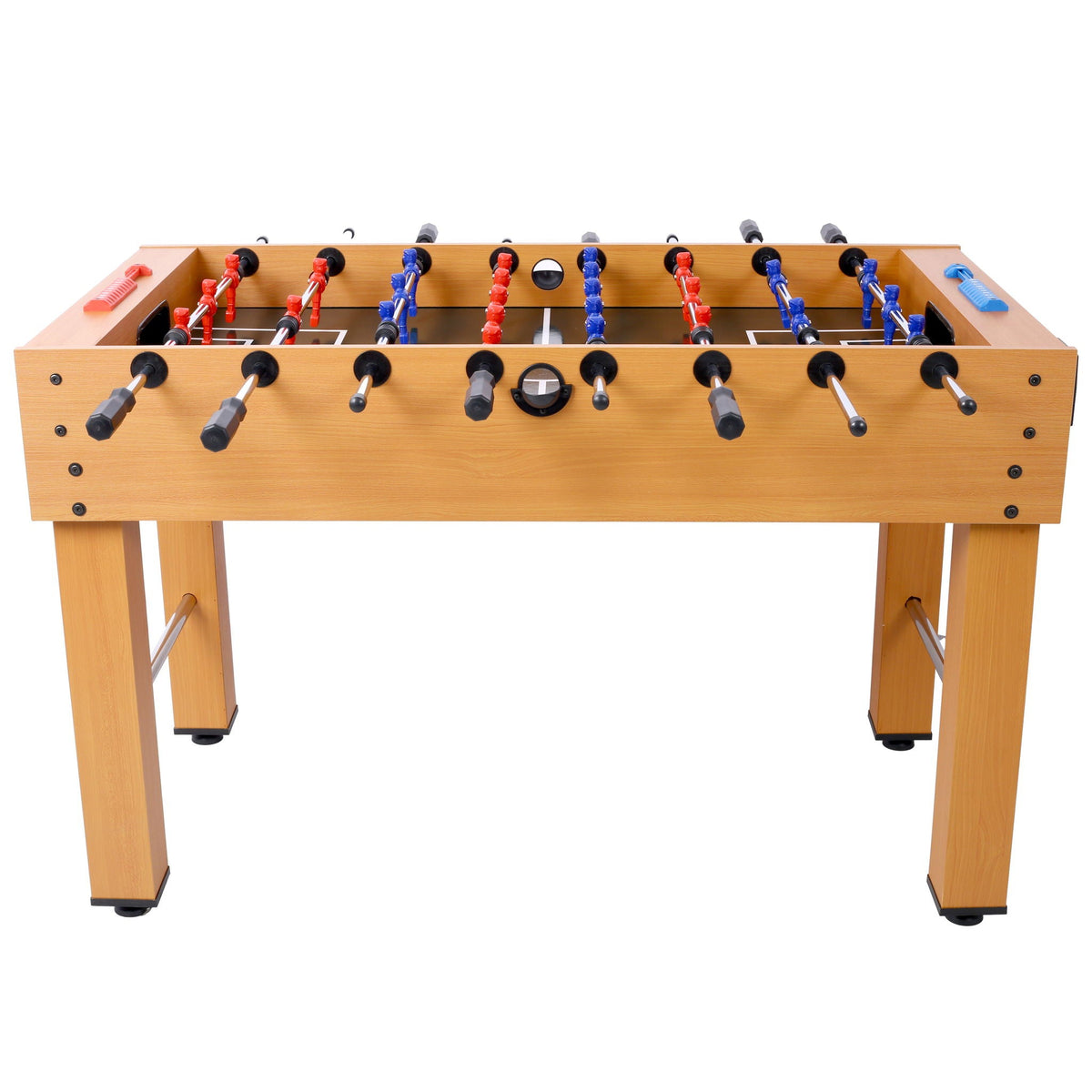 Hurricane Foosball Table with Steel and Wood Construction - Yellow, Black, or Light Brown