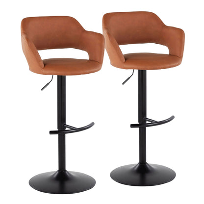 Margarite - Contemporary Adjustable Barstool With Swivel (Set of 2)