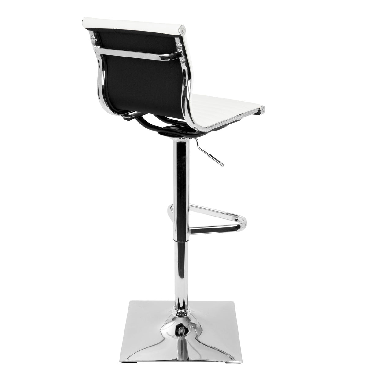 Contemporary Adjustable Barstool with Swivel – Bar Height, White or Dark Gray