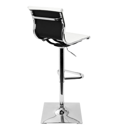 Contemporary Adjustable Barstool with Swivel – Bar Height, White or Dark Gray