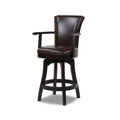 Swivel Counter Height Bar Stool with High Backrest and Solid Hardwood - Multiple Colors