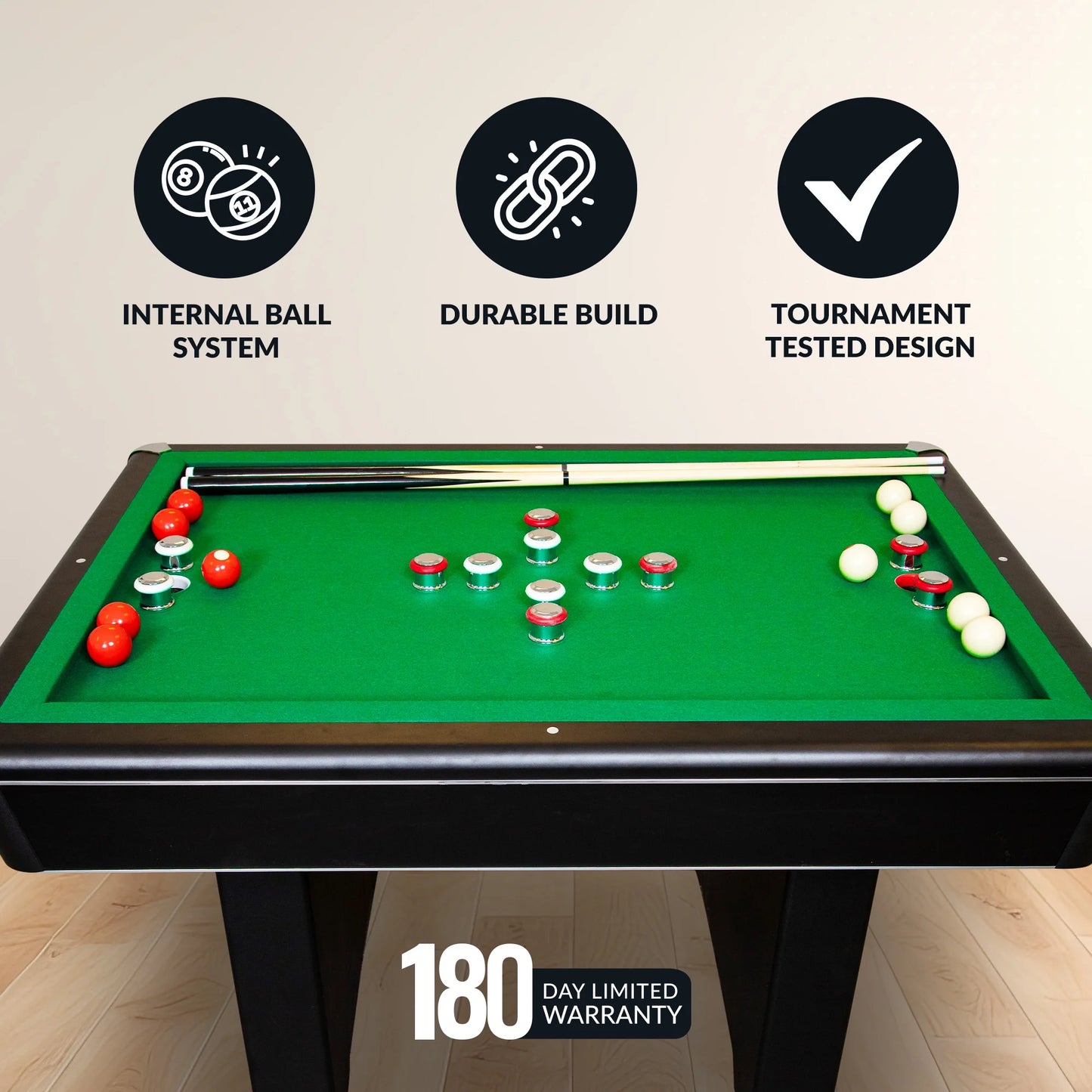 Renegade Slate Bumper Pool Table, 54-In, Green