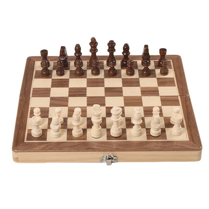 Magnetic Chess Folding Solid Wood Double Queen Set Chessboard Adult Board Game Children's Puzzle Toy