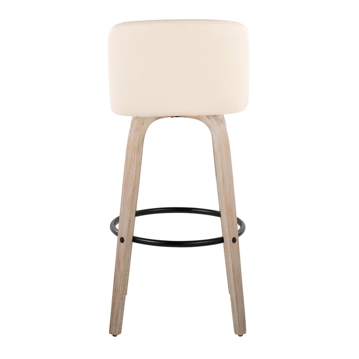 Mid-Century Modern Fixed Height BarStool Set with Swivel Footrest - Multiple Colors