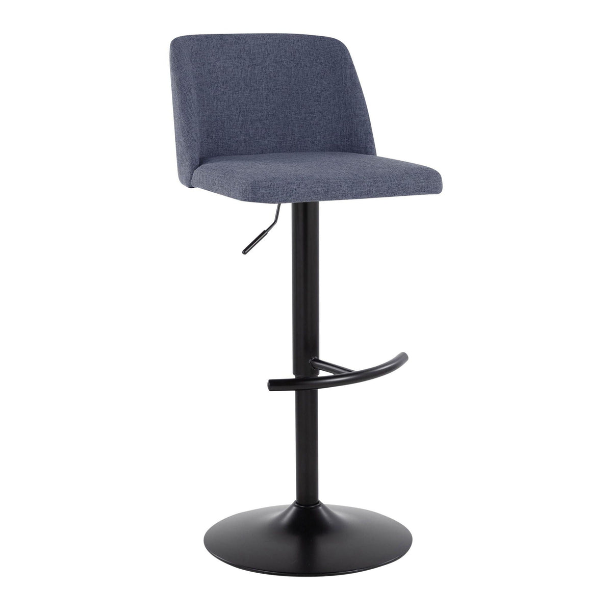 Contemporary Adjustable Bar Stool Set with Rounded T Footrest - Multiple Colors