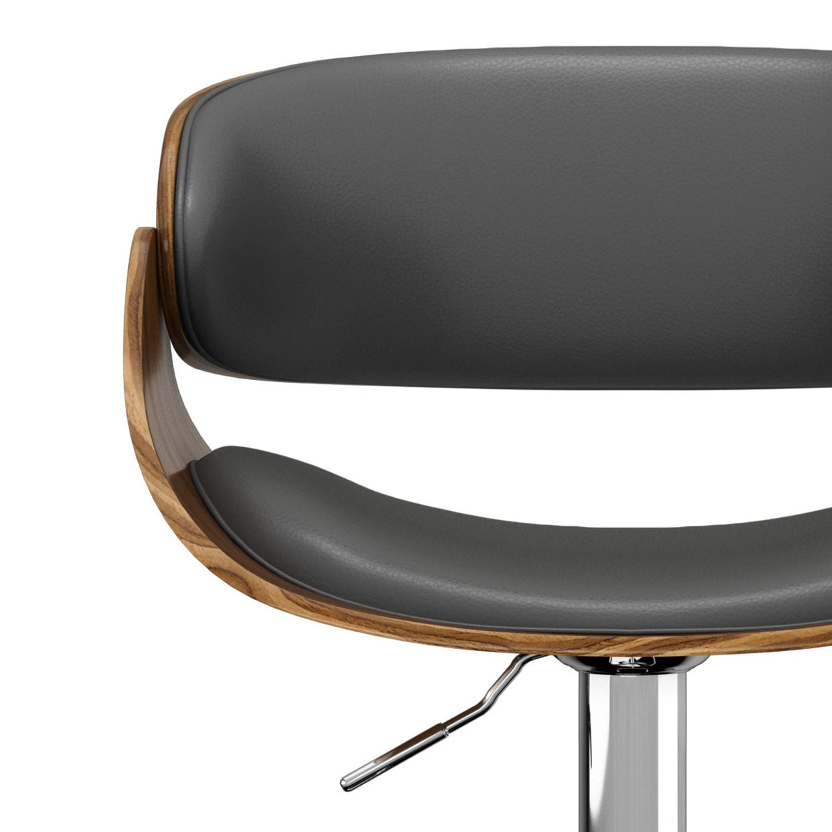 Mid Century Modern Adjustable Swivel Bar Stool with Bentwood Frame - Black, Light Blue, Dark Gray, White