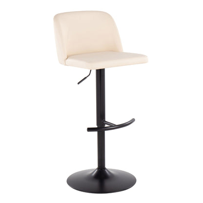 Contemporary Adjustable Bar Stool Set with Rounded T Footrest - Multiple Colors