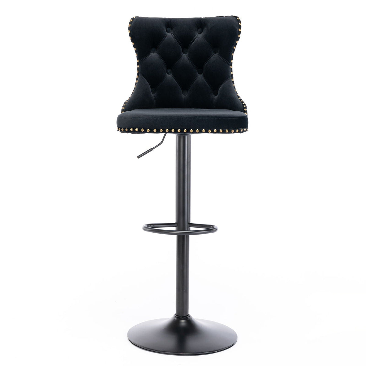 Modern Adjustable Swivel Barstools with Tufted Back - Multiple Colors (Set of 2)