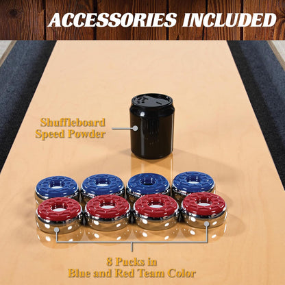 Barrington 9-Foot Shuffleboard Table with Durable Scratch-Resistant Playfield and 8-Puck Set