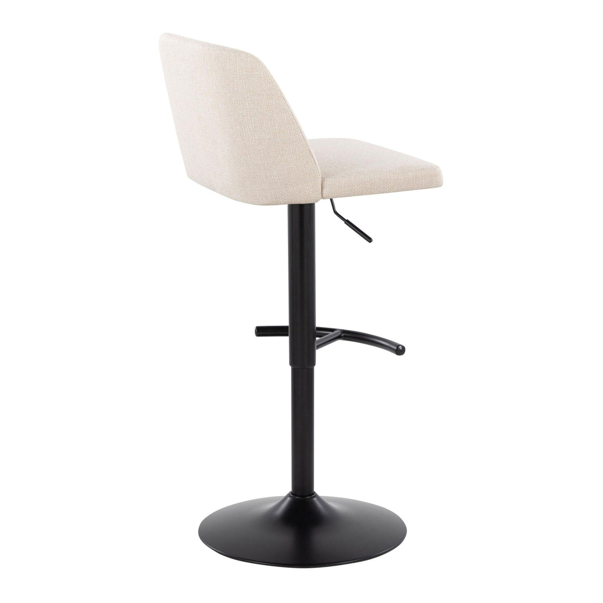 Contemporary Adjustable Bar Stool Set with Rounded T Footrest - Multiple Colors
