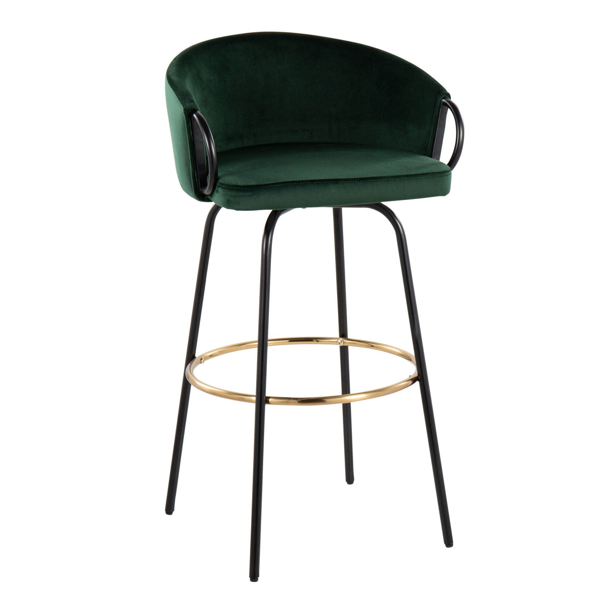 Claire Contemporary Barstools with Footrest, Set of 2 - Multiple Colors