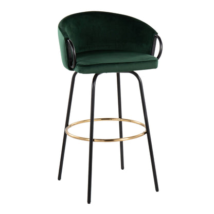 Claire Contemporary Barstools with Footrest, Set of 2 - Multiple Colors