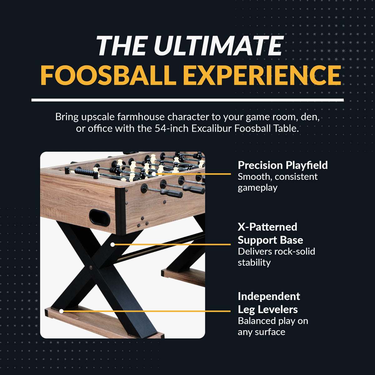 Hathaway Excalibur 54-in Foosball Table - Driftwood