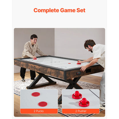 84" Rustic Arcade Air Hockey Table with Electronic Scoring & Iron X-Legs