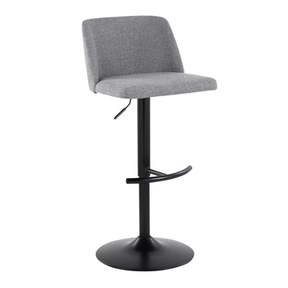 Contemporary Adjustable Bar Stool Set with Rounded T Footrest - Multiple Colors