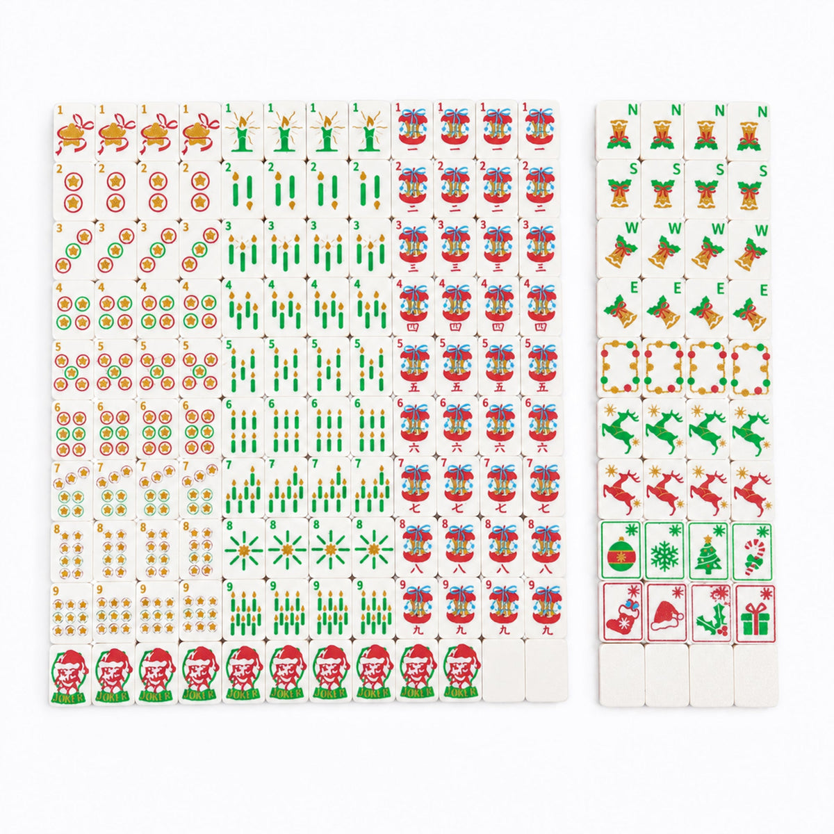 Mini Christmas Mahjong Set, Portable Travel Mahjong Tiles With Christmas Holiday Pattern, Family Table Game With Storage Box, Novelty Christmas Gift