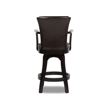Swivel Counter Height Bar Stool with High Backrest and Solid Hardwood - Multiple Colors