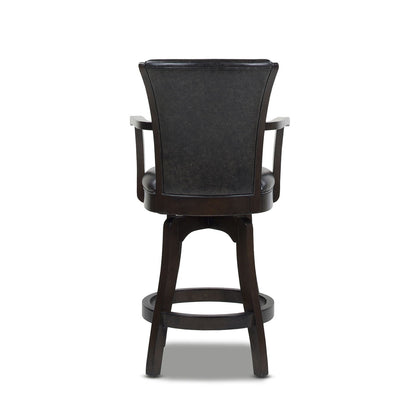 Swivel Counter Height Bar Stool with High Backrest and Solid Hardwood - Multiple Colors