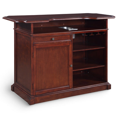 Hathaway Ridgeline 60-in Hardwood Home Bar with Storage - Mahogany Finish