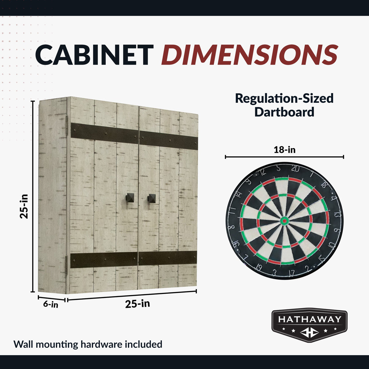 Hathaway Drifter Bristle Dartboard and Cabinet Set - Rustic Gray
