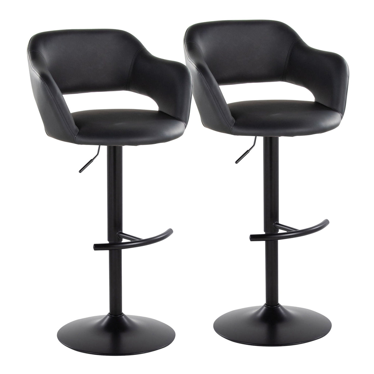 Margarite - Contemporary Adjustable Barstool With Swivel (Set of 2)