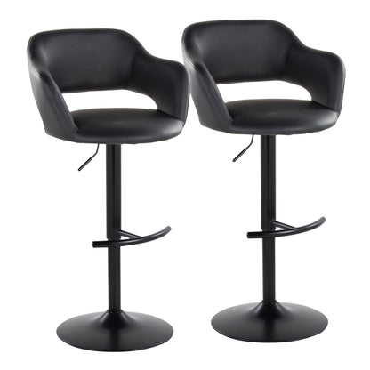Margarite - Contemporary Adjustable Barstool With Swivel (Set of 2)