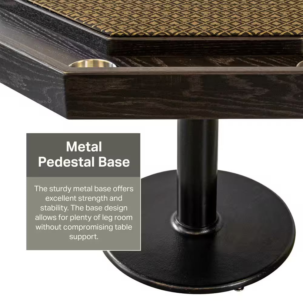 Experience Ultimate Gaming with the Lost Mill Mocha Oak 8-Station Poker Table