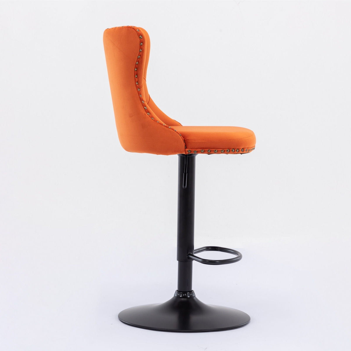 Modern Adjustable Swivel Barstools with Tufted Back - Multiple Colors (Set of 2)